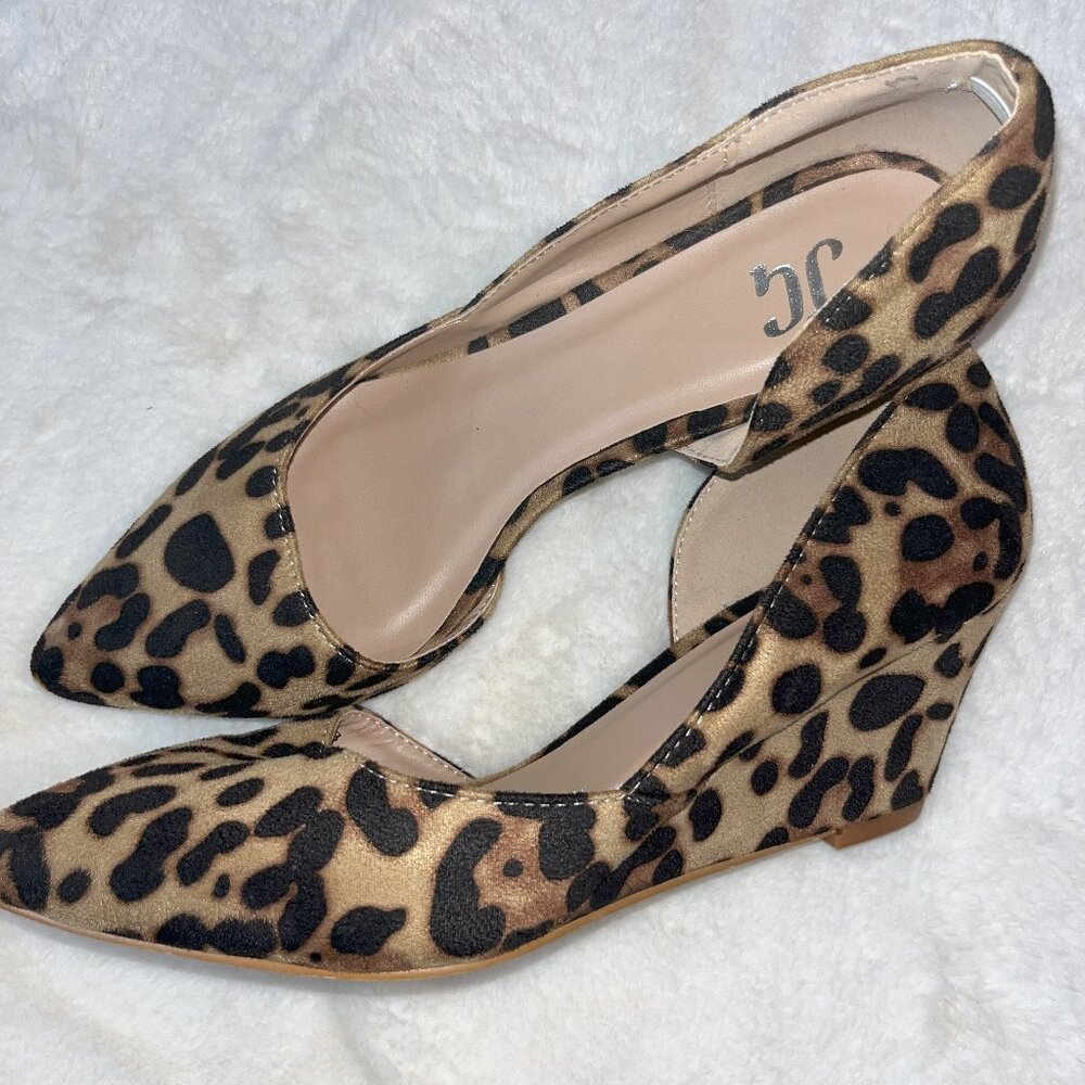 Leopard Wedges - D'Orsay style
